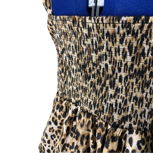Sleeveless Leopard Print Spandex Zipper Front Sweetheart Strap Top 3XL size - Picture 6 of 14